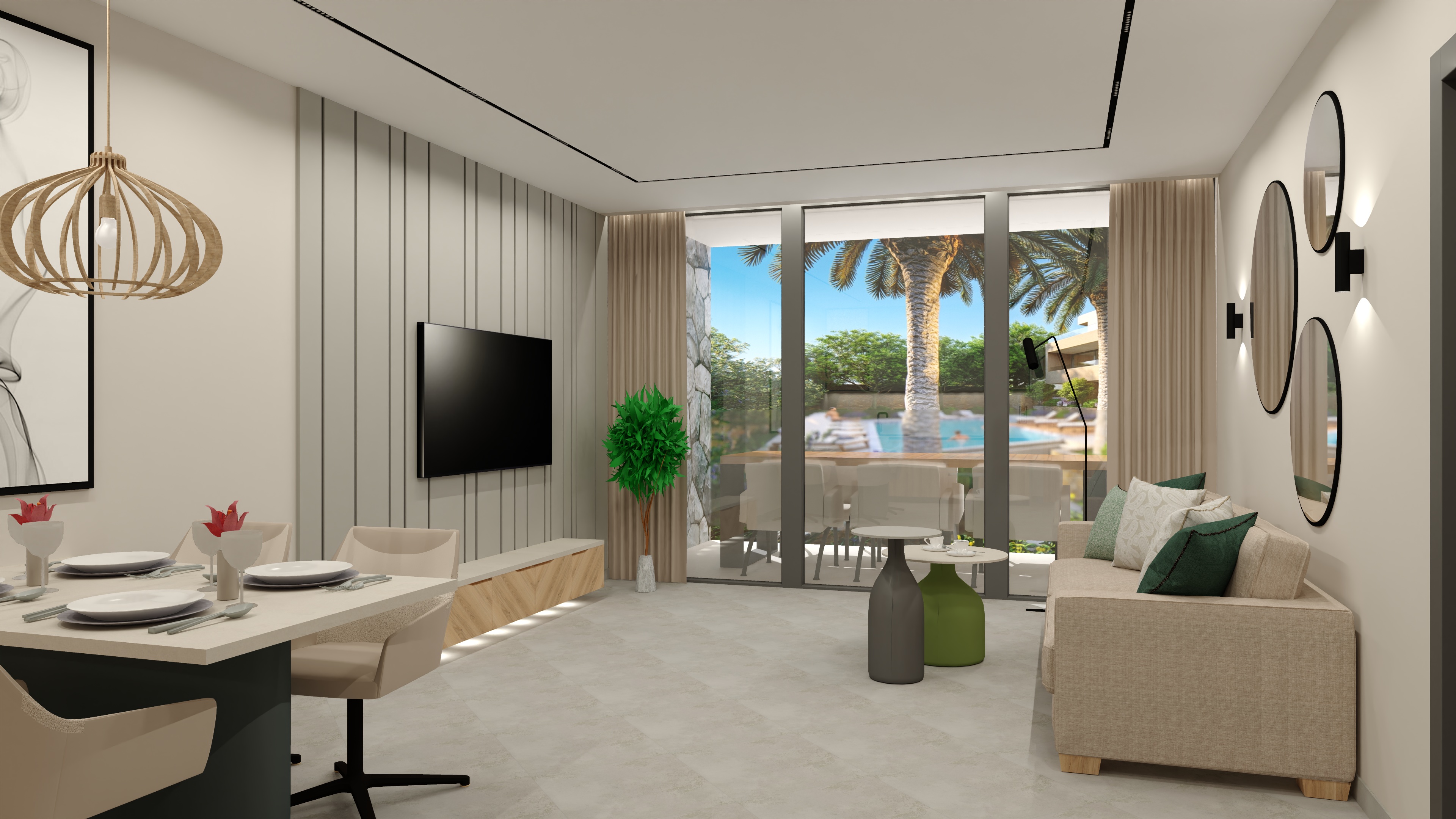 Luxury apartments Murter – modern living area at Adriatic Hideaway Resort
