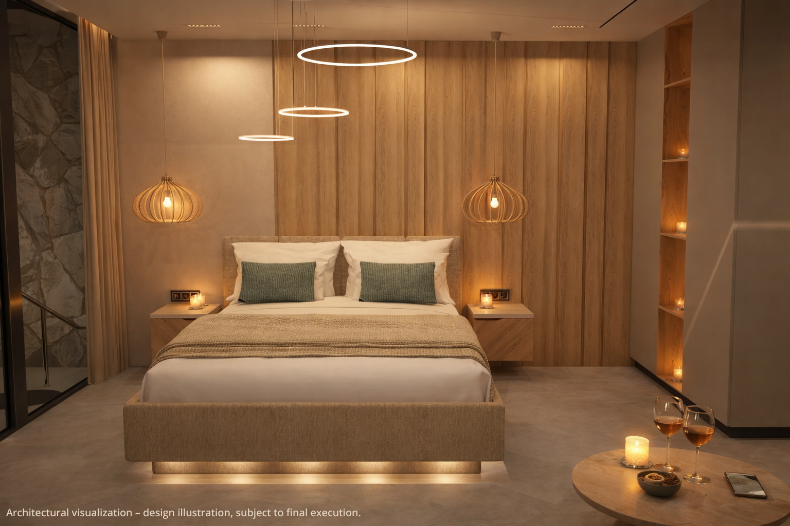 Luxury apartment Murter – modern bedroom at Adriatic Hideaway Resort